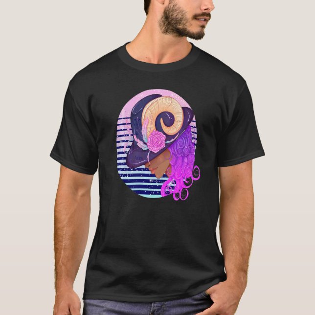Aries Zodiac Horoscope Ram Socket Grip T Shirt (Framsida)
