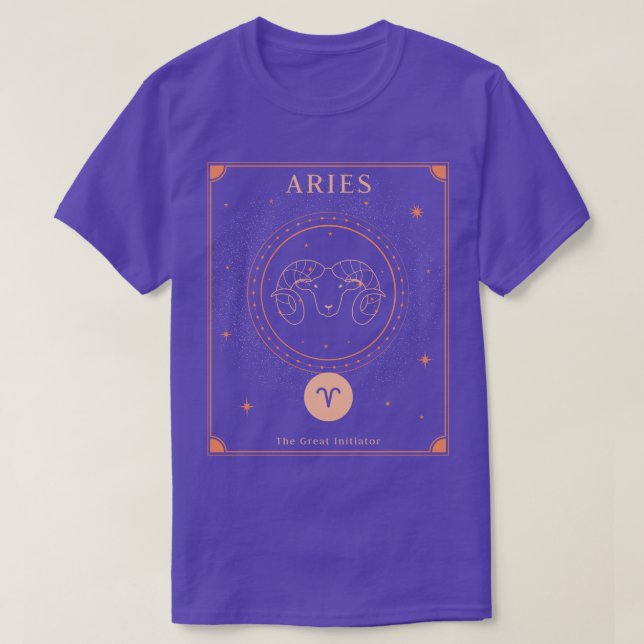 Aries Zodiac Horoscope Sign Astrology Tarot Cosmos T Shirt (Design framsida)