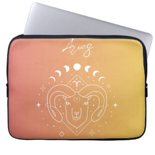 Aries zodiac horoscope star sign gradient laptop fodral