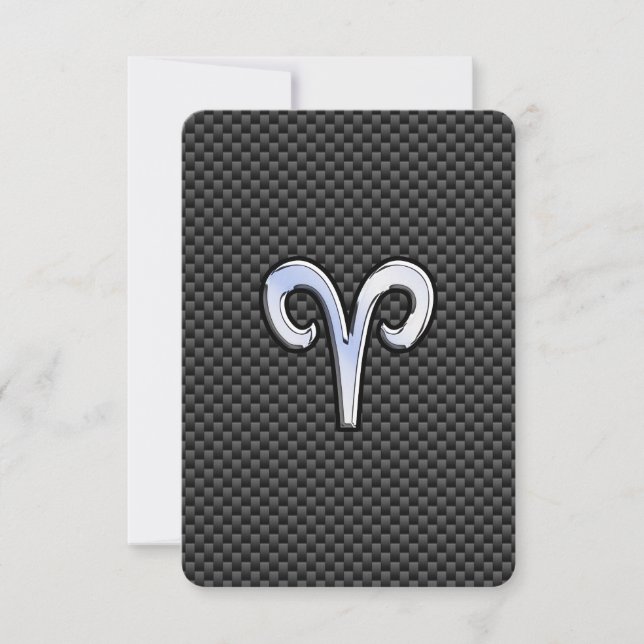Aries Zodiac-inloggning på kol Carbon Fiber Print (Framsida)
