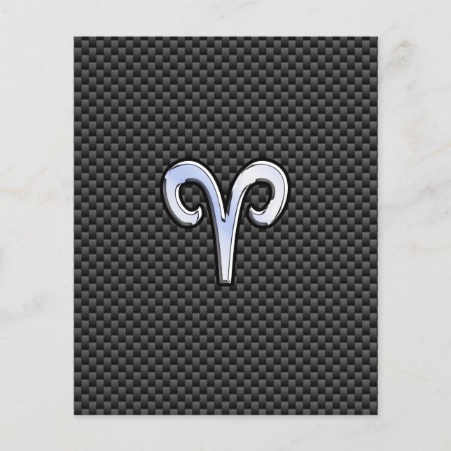 Aries Zodiac-inloggning på kol Carbon Fiber Print Flygblad (Framsidan)