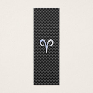 Aries Zodiac-inloggning på kol Carbon Fiber Print Litet Visitkort