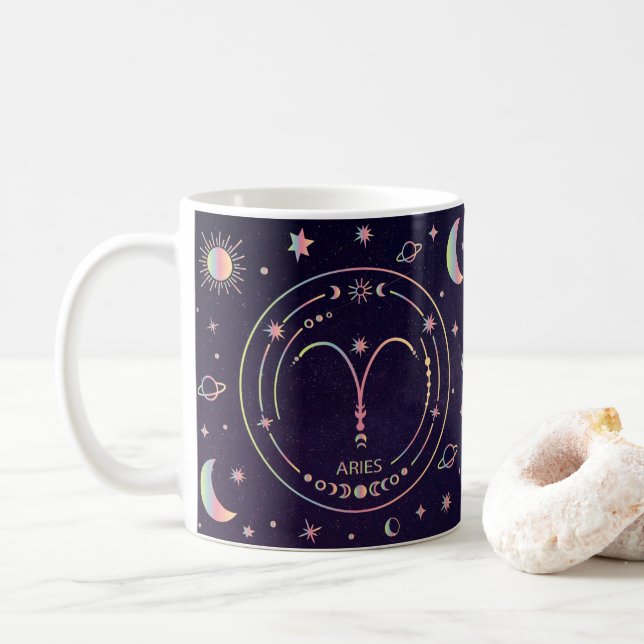 Aries zodiac-konstellation roligt näringspåstående kaffemugg (Med munk)