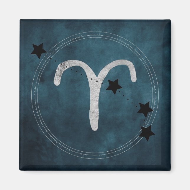 Aries Zodiac-konstellation teal Magnet (Framsidan)