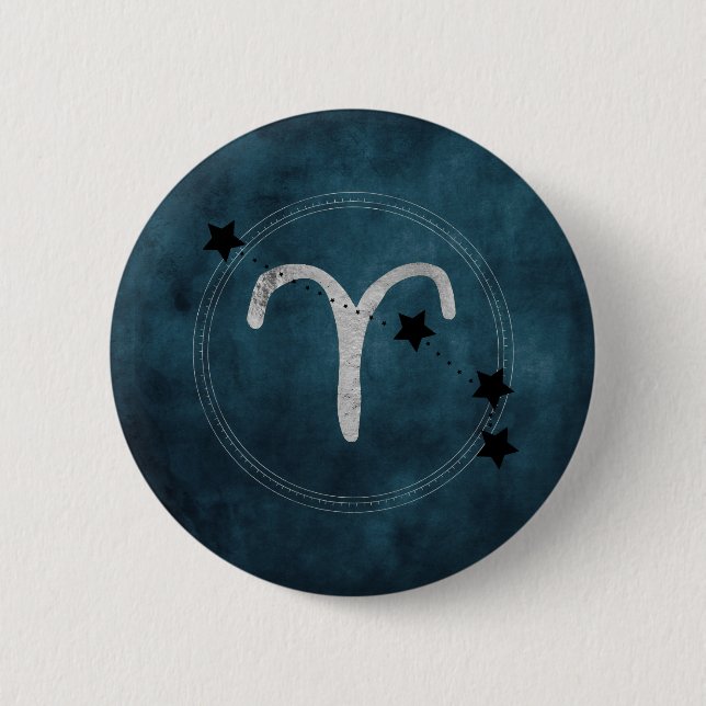 Aries Zodiac-konstellationsstjärnor teal Knapp (Framsida)
