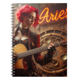 Aries Zodiac Musician Guitar Anteckningsbok