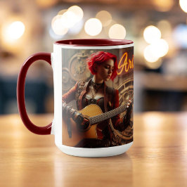 Aries Zodiac Musician Guitar Mugg