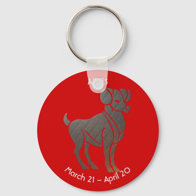 Aries Zodiac Nyckelring (Framsida)