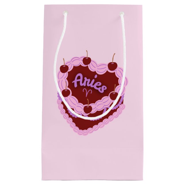 Aries Zodiac Pastel Heart Birthday Cake (Framsidan)