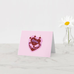 Aries Zodiac Pastel Heart Birthday Cake Kort