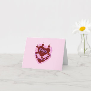 Aries Zodiac Pastel Heart Birthday Cake Kort