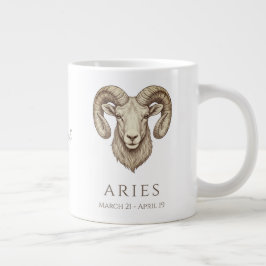 Aries Zodiac Personalized Name & Birth Date Jumbo Mugg