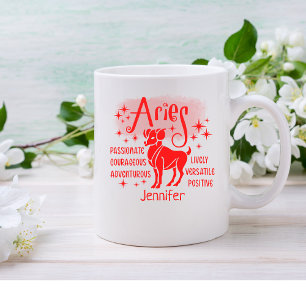 Aries Zodiac Personlig Traits Horoscope Kaffemugg