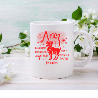 Aries Zodiac Personlig Traits Horoscope Kaffemugg