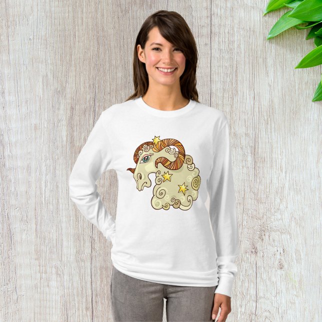 Aries Zodiac Ram Colorful Astrological T Shirt (Skapare uppladdad)