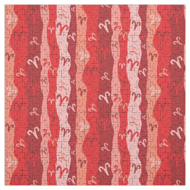 Aries Zodiac Rand Broken Tiles Tyg (Provkarta)