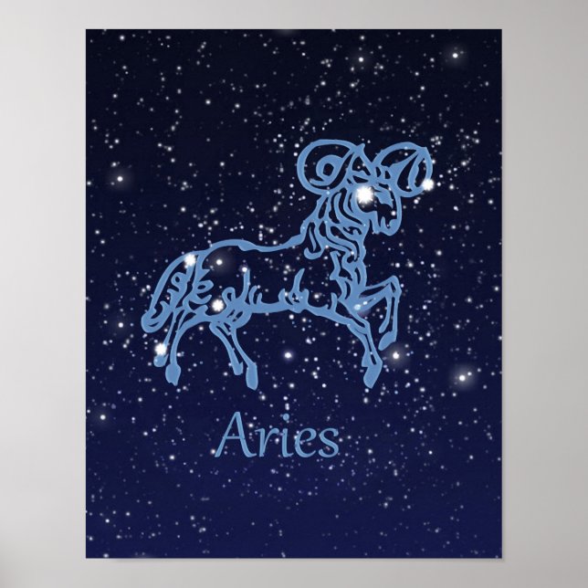 Aries Zodiac Sign and Constellation Poster (Framsidan)