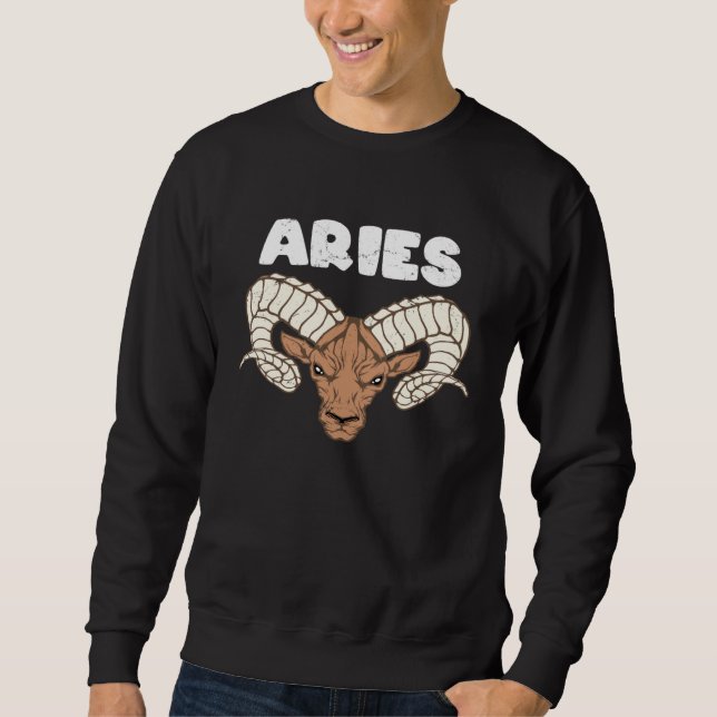 Aries Zodiac Sign Aries Personality Lång Ärmad Tröja (Framsida)