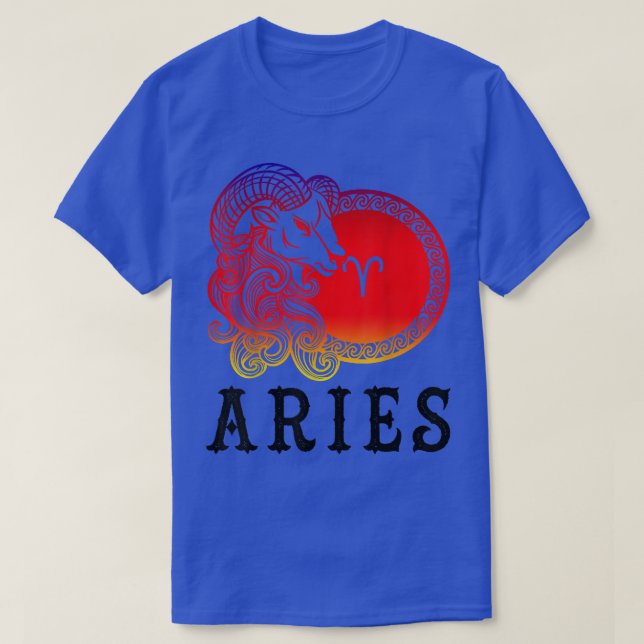 Aries Zodiac Sign, Aries Ram zodiac sign  T Shirt (Design framsida)