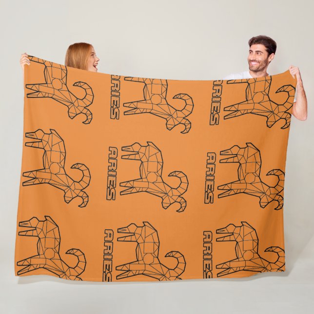 Aries Zodiac Sign Blanket (transparent) Fleecefilt (På plats)