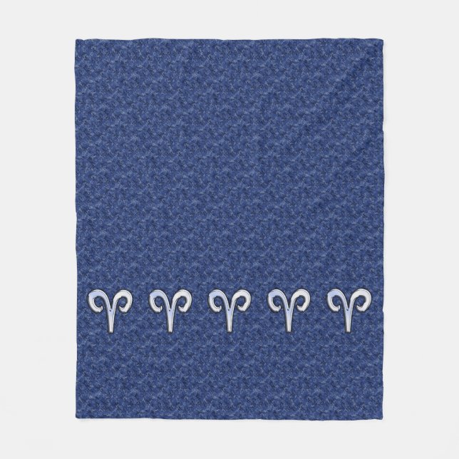 Aries Zodiac Sign Blue Digital Camouflage Fleecefilt (Framsidan)