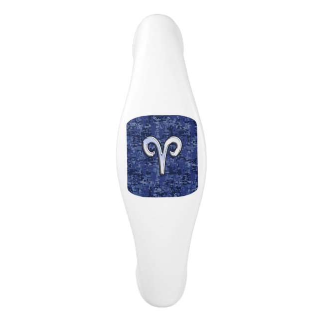 Aries Zodiac Sign Blue Digital Camouflage Handtag (Framsidan)