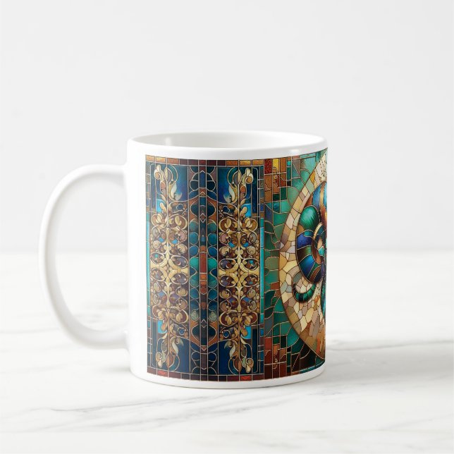 Aries Zodiac Sign Ceramic Mugg, 11oz Kaffemugg (Vänster)