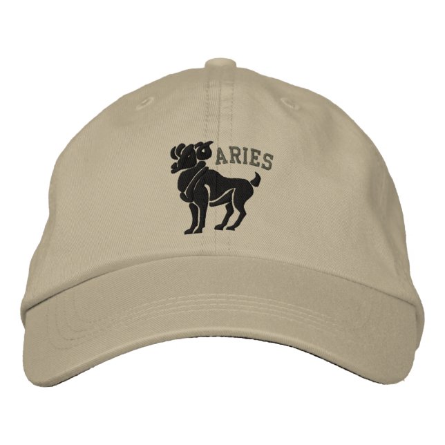 Aries Zodiac Sign Embroidery Mars 21-19 april Broderad Keps (Framsida)