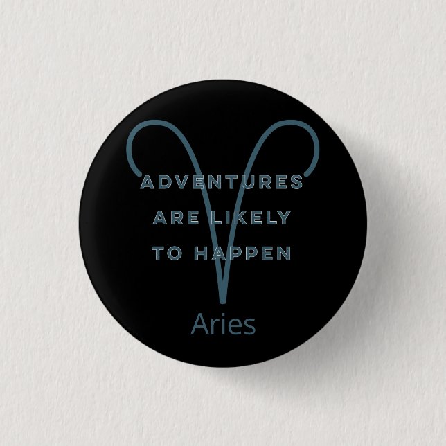 Aries Zodiac Sign Fun Quote in Blue Text Birthday Knapp (Framsida)