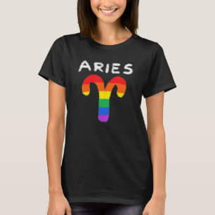 Aries Zodiac Sign Gay Lesbisk Lgbt Pride Rainbow F T Shirt