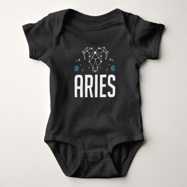 Aries Zodiac Sign Horoscope Constellation T Shirt (Framsida)