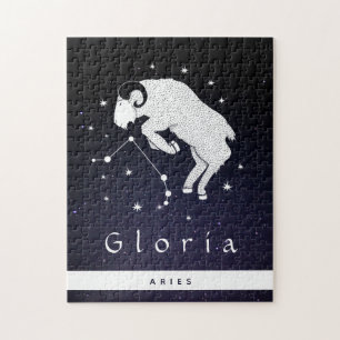 Aries Zodiac Sign Horoscope Symbol Namn Cosmic Pussel