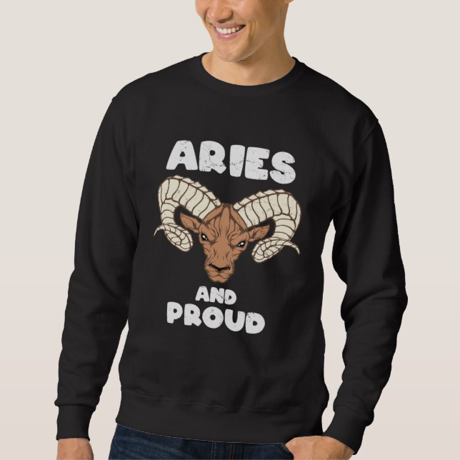 Aries Zodiac Sign Lång Ärmad Tröja (Framsida)