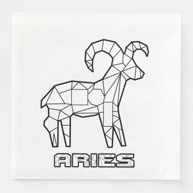 Aries Zodiac Sign Napkin Pappersservett (Framsida)