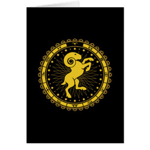 Aries - Zodiac Sign - Symbol - Horoscope Hälsningskort