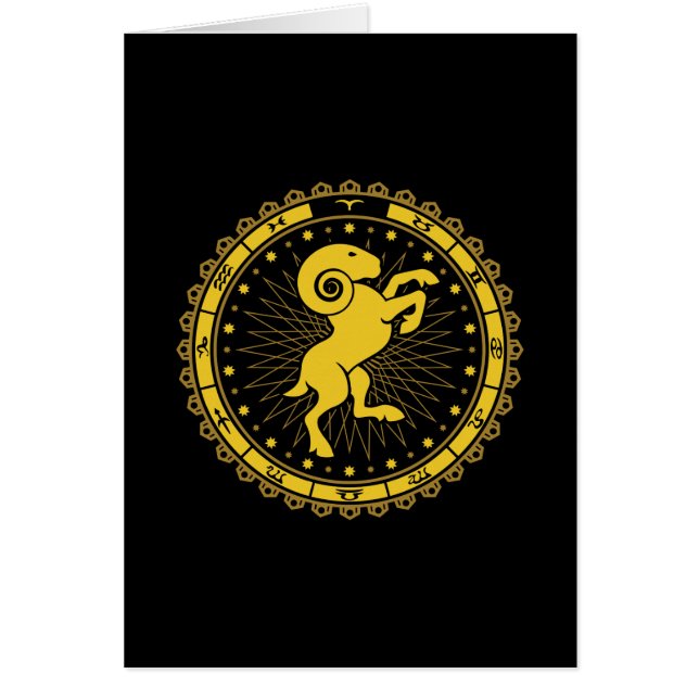 Aries - Zodiac Sign - Symbol - Horoscope Hälsningskort (Framsidan)