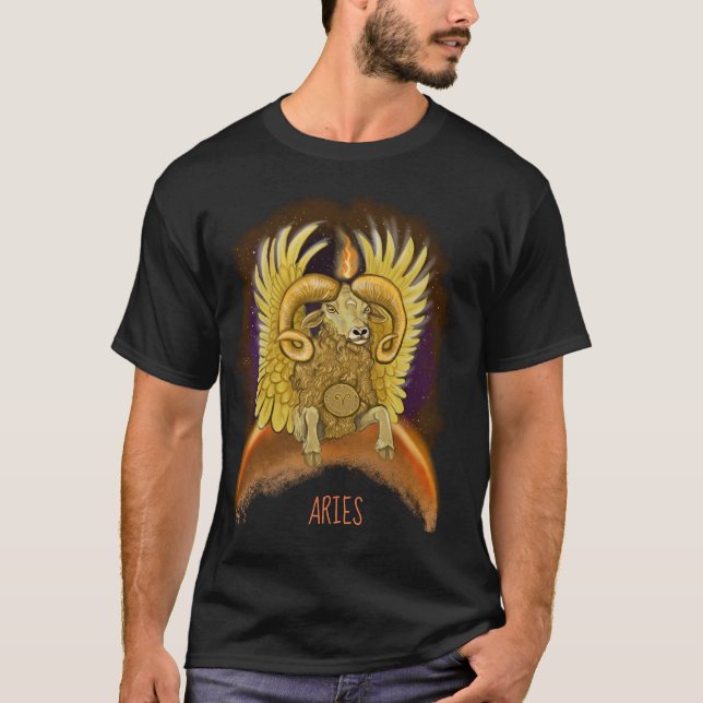 Aries Zodiac Sign T-Shirt (Framsida)