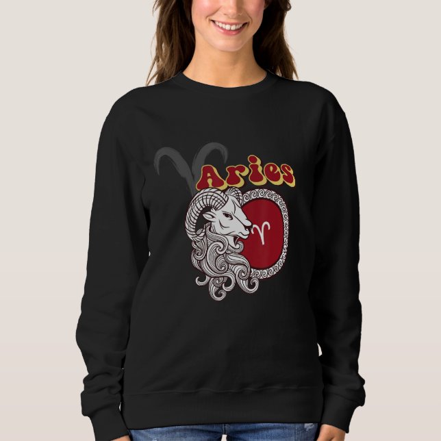 Aries Zodiac Sign T Shirt (Framsida)