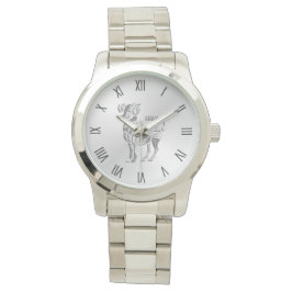 Aries Zodiac Silver Roman Numerals Armbandsur