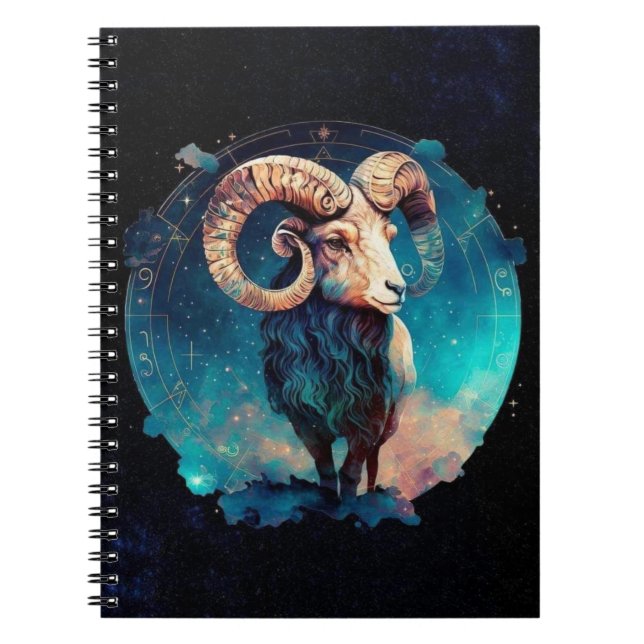 Aries Zodiac Spiral bärbar dator Anteckningsbok (Framsidan)