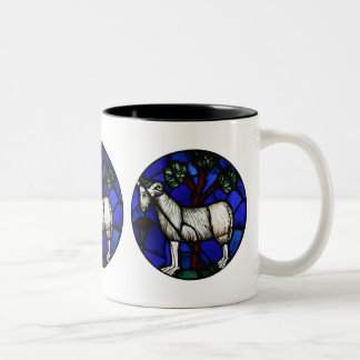 Aries Zodiac Stached Glass Notre-Dame de Paris Mug Två-Tonad Mugg
