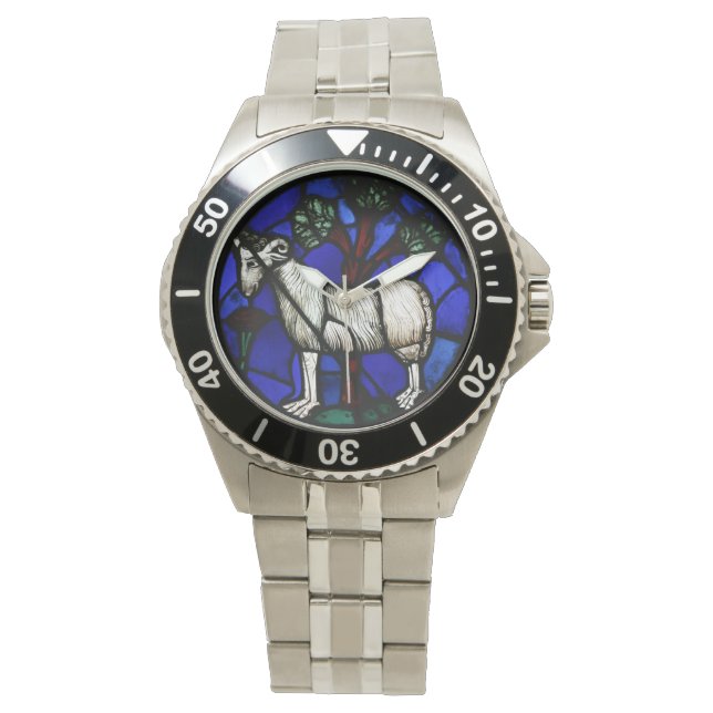 Aries Zodiac Stached Glass Notre-Dame de Paris W Armbandsur (Framsida)