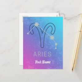 Aries Zodiac Stjärntecken Horoscope Constellation Helg Vykort