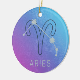 Aries Zodiac Stjärntecken Horoscope Constellation Julgransprydnad Keramik