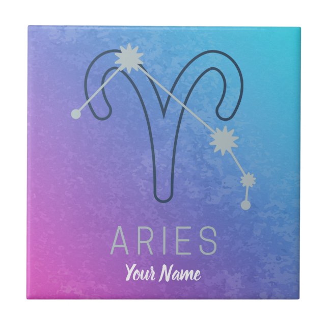 Aries Zodiac Stjärntecken Horoscope Constellation Kakelplatta (Framsidan)