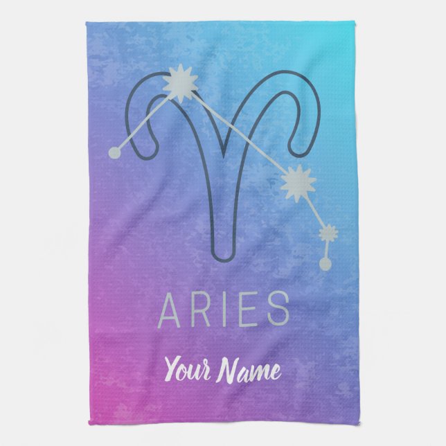 Aries Zodiac Stjärntecken Horoscope Constellation Kökshandduk (Vertikal)