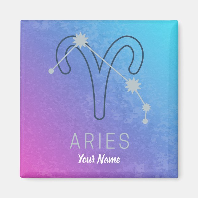 Aries Zodiac Stjärntecken Horoscope Constellation Magnet (Framsidan)