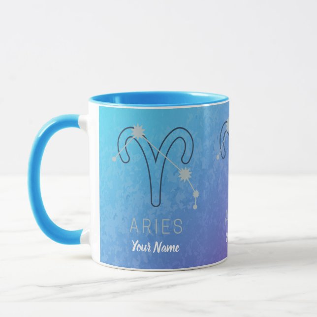 Aries Zodiac Stjärntecken Horoscope Constellation Mugg (Vänster)