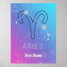 Aries Zodiac Stjärntecken Horoscope Constellation Poster