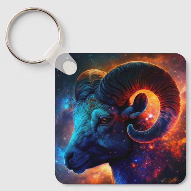 Aries Zodiac Stjärntecken Nyckelring (Framsida)